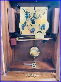 Vintage 8 Day Daneker Pillar & Scroll Mantle Westminster Chime Clock