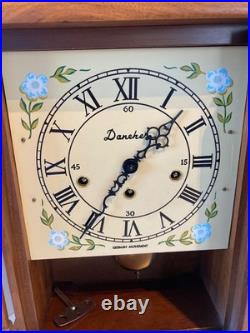 Vintage 8 Day Daneker Pillar & Scroll Mantle Westminster Chime Clock
