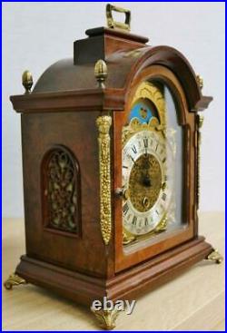Vintage 8 Day Hermle Mahogany & Bronze Musical Westminster Chime Bracket Clock