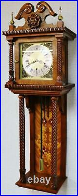 Vintage 8 Day Walnut & Marquetry Inlaid Musical Westminster Regulator Wall Clock