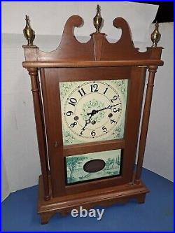 Vintage 8 Day Westminster Chime Pendulum Pillar & Scroll Clock Working