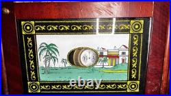 Vintage 8-day CLOCK With Stained Glass Works with Westminster Chimes 30x 14x5