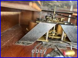 Vintage 8-day CLOCK With Stained Glass Works with Westminster Chimes 30x 14x5