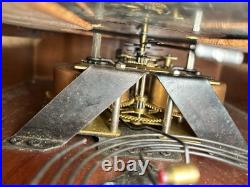 Vintage 8-day CLOCK With Stained Glass Works with Westminster Chimes 30x 14x5