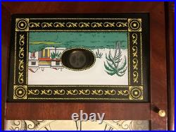 Vintage 8-day CLOCK With Stained Glass Works with Westminster Chimes 30x 14x5
