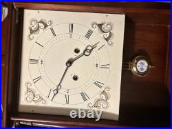Vintage 8-day CLOCK With Stained Glass Works with Westminster Chimes 30x 14x5