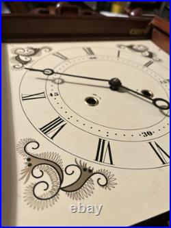 Vintage 8-day CLOCK With Stained Glass Works with Westminster Chimes 30x 14x5