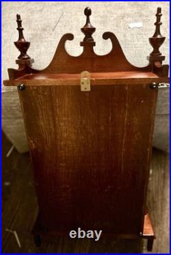 Vintage 8-day CLOCK With Stained Glass Works with Westminster Chimes 30x 14x5