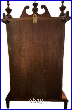 Vintage 8-day CLOCK With Stained Glass Works with Westminster Chimes 30x 14x5