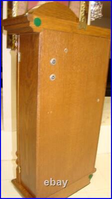 Vintage ALL wood, Beautiful Wall Clock/ Original Key & Pendulum, TESTED EC