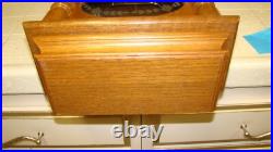 Vintage ALL wood, Beautiful Wall Clock/ Original Key & Pendulum, TESTED EC