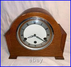 Vintage ART DECO Vedette V France WESTMINSTER CHIME Wall Mantle Clock 8 day