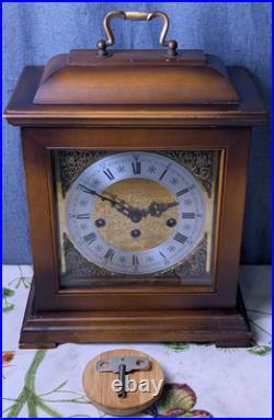 Vintage Alfry 12 Wood Mantel Clock Mechanical Windup Chime West Germany Tested