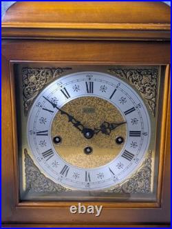 Vintage Alfry 12 Wood Mantel Clock Mechanical Windup Chime West Germany Tested