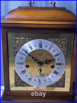 Vintage Alfry 12 Wood Mantel Clock Mechanical Windup Chime West Germany Tested