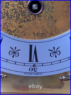 Vintage Alfry 12 Wood Mantel Clock Mechanical Windup Chime West Germany Tested