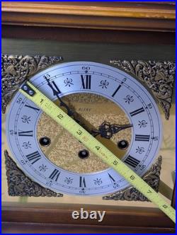 Vintage Alfry 12 Wood Mantel Clock Mechanical Windup Chime West Germany Tested