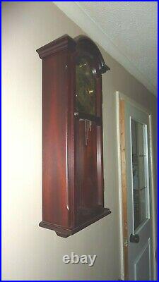 Vintage Ams Large Hermle Westminster Chime Wooden Wall Clock