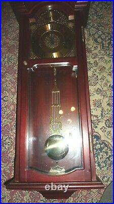 Vintage Ams Large Hermle Westminster Chime Wooden Wall Clock