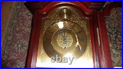 Vintage Ams Large Hermle Westminster Chime Wooden Wall Clock