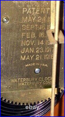 Vintage Antique 1918 Waterbury #503 Westminster Chime Mantel Clock