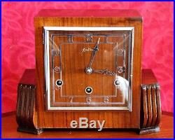 Vintage Art Deco Bentima Perivale Movement Mantel Clock with Westminster Chimes