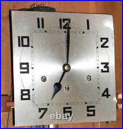 Vintage Art Deco Geometric Skyscraper Wall Westminster Chime Clock Works 29 x13