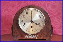 Vintage Art Deco German 8-Day Mantel Clock with Westminster Chimes