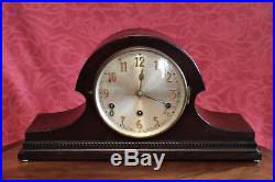 Vintage Art Deco German DRGM 8-Day Mantel Clock with Westminster Chimes