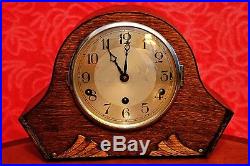 Vintage Art Deco German'FHS' 8-Day Mantel Clock with Westminster Chimes