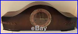 Vintage Art Deco Master Westminster Chime Mantle Gong Wind Clock 26 x 9 x 5