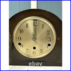 Vintage Art Deco Oak Cased Westminster Chime Mantel Clock Solid Heavy READ