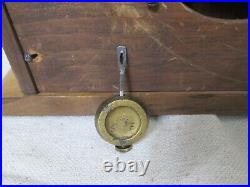 Vintage Art Deco Style Mantle Clock Wood-Pendulum-Key 9.5 H x 14W