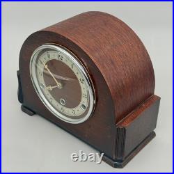 Vintage Bentima Oak Mantel Clock Perivale 8 Day Westminster Chime Serviced