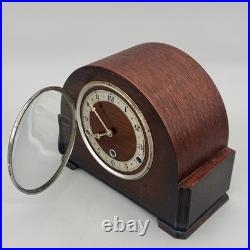 Vintage Bentima Oak Mantel Clock Perivale 8 Day Westminster Chime Serviced
