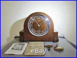 Vintage Bentima three train Westminster Chimes Mantel clock