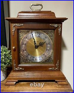 Vintage Bradford Clocks Wood Brass Quartz Mantle Clock Handcrafted USA