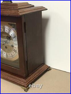 Vintage Bulova 340-020 Chime 8 Day Wind Mantel Clock #81 West Germany 21J With Key