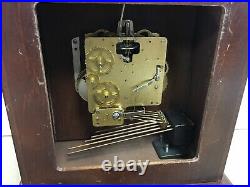 Vintage Bulova 340-020 Chime 8 Day Wind Mantel Clock #81 West Germany 21J With Key