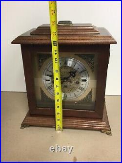 Vintage Bulova 340-020 Chime 8 Day Wind Mantel Clock #81 West Germany 21J With Key