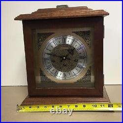 Vintage Bulova 340-020 Chime 8 Day Wind Mantel Clock #81 West Germany 21J With Key