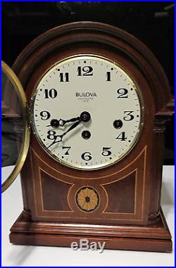 Vintage Bulova Barrister Windup Clock Westminster Chime Good Cond. Circa 1970s