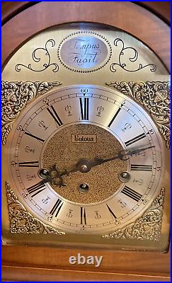 Vintage Bulova Mantle Clock W. Germany Hermle Movement Westminster Chimes Works