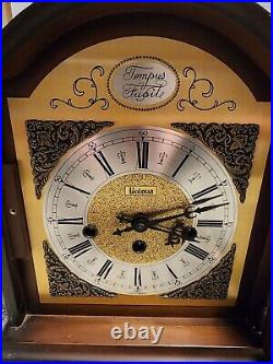 Vintage Bulova Tempus Fugit Westminster Chime Mantle Clock NO KEY