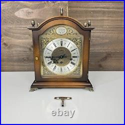 Vintage Bulova Tempus Fugit Westminster Chime Mantle Clock with Key (340-020)