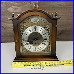 Vintage Bulova Tempus Fugit Westminster Chime Mantle Clock with Key (340-020)