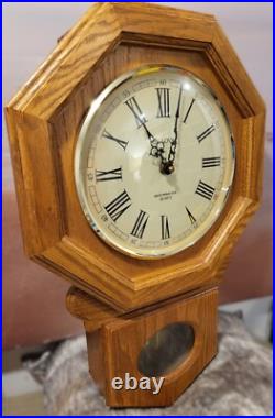 Vintage Bulova Westminster Wooden Wall Chime Clock w Pendulum 50 x 40 x 10 cm