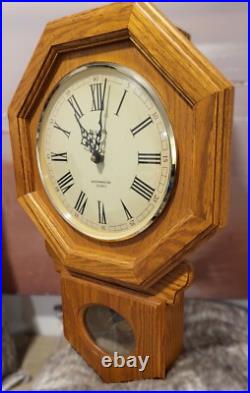 Vintage Bulova Westminster Wooden Wall Chime Clock w Pendulum 50 x 40 x 10 cm
