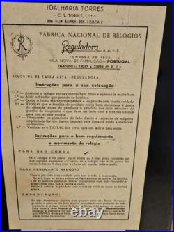 Vintage Chinoiserie REGULADORA Westminster Chime Black Laquer Grandfather Clock