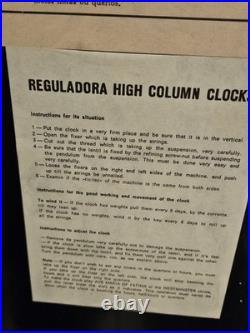 Vintage Chinoiserie REGULADORA Westminster Chime Black Laquer Grandfather Clock